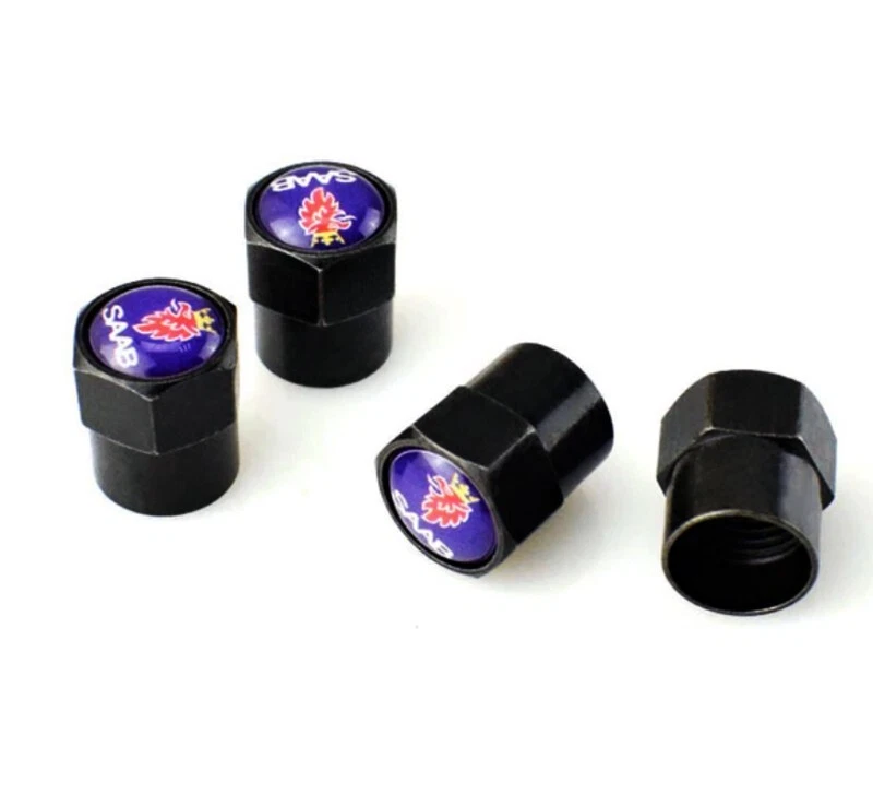 Tapones antipolvo de válvula de rueda SAAB negros. 9-3 9-5 Turbo 99 900 Scania 9-4X etc Foto 2 de 4