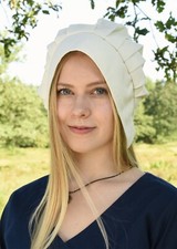 Battle-Merchant Mittelalter Damen Haube mit gelegten Falten, vers Farben Kost&uuml;m