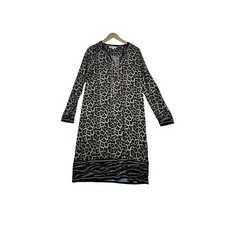 Michael Kors Slinky Animal Leopard ad Tiger Print Dress size Medium Brown/Black
