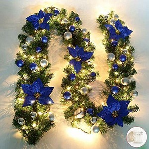 Immagini Di Ghirlande Natalizie.Queta Ghirlanda Natalizia Di Abete Decorazione Natalizia Con Blu Ebay