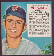 1953 RED MAN TOBACCO  #25 MEL PARNELL BOSTON RED SOX EXMT+ SET BREAK