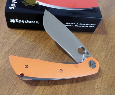 SPYDERCO New 239GPOR Orange G-10 Handle Subvert Plain S30V Blade Knife/Knives