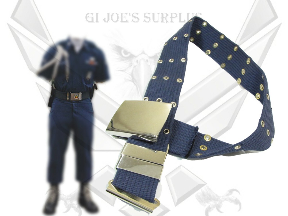 Military Parade Dress Elite Guard Blue Pistol Web Belt w/Chrome