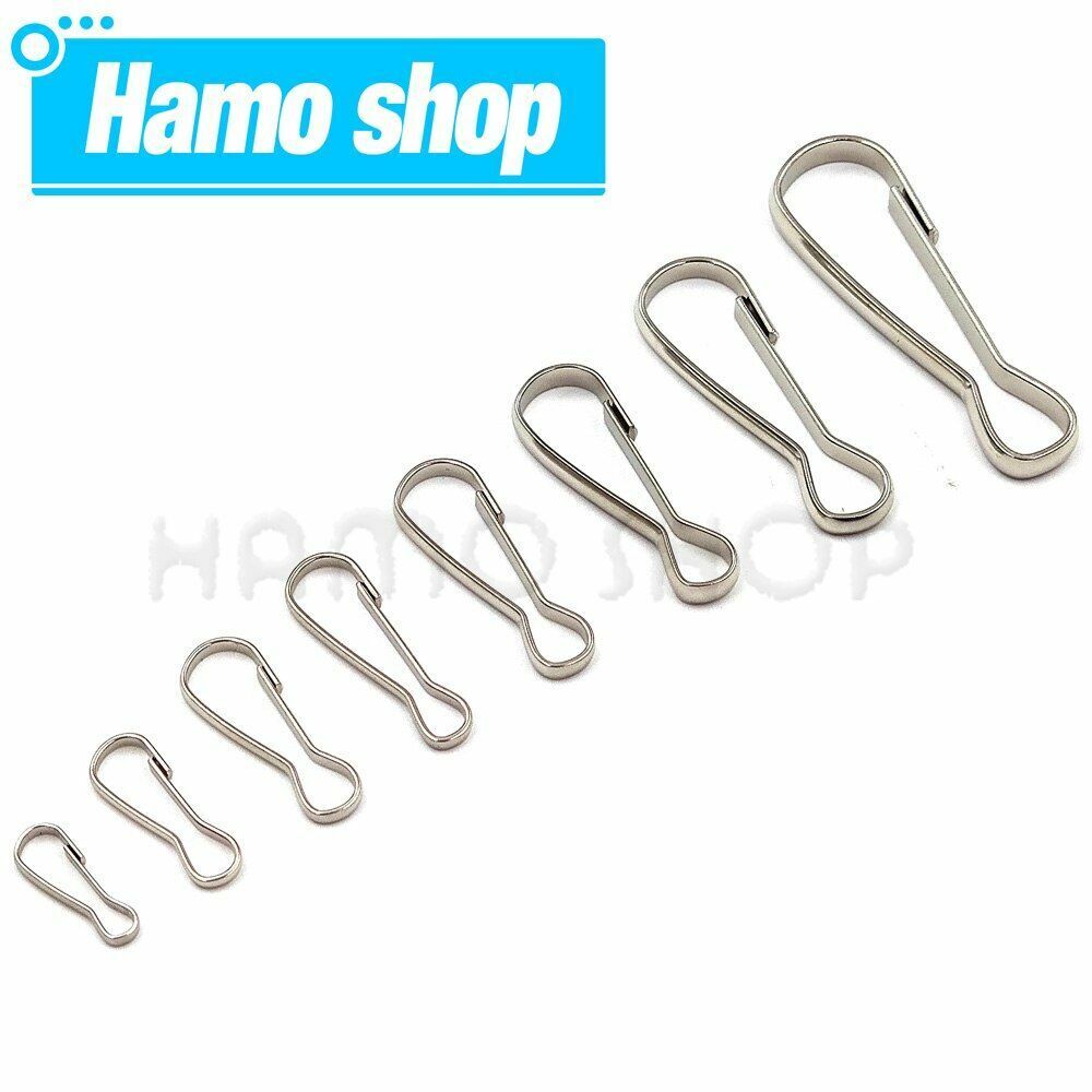 50pcs Stainless Steel Snap Hooks Zipper Pull Lanyards Clips Sewing