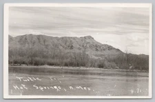Real Photo Post River Bend Hot Springs NM Turtle Back Mountain c1940 RPPC