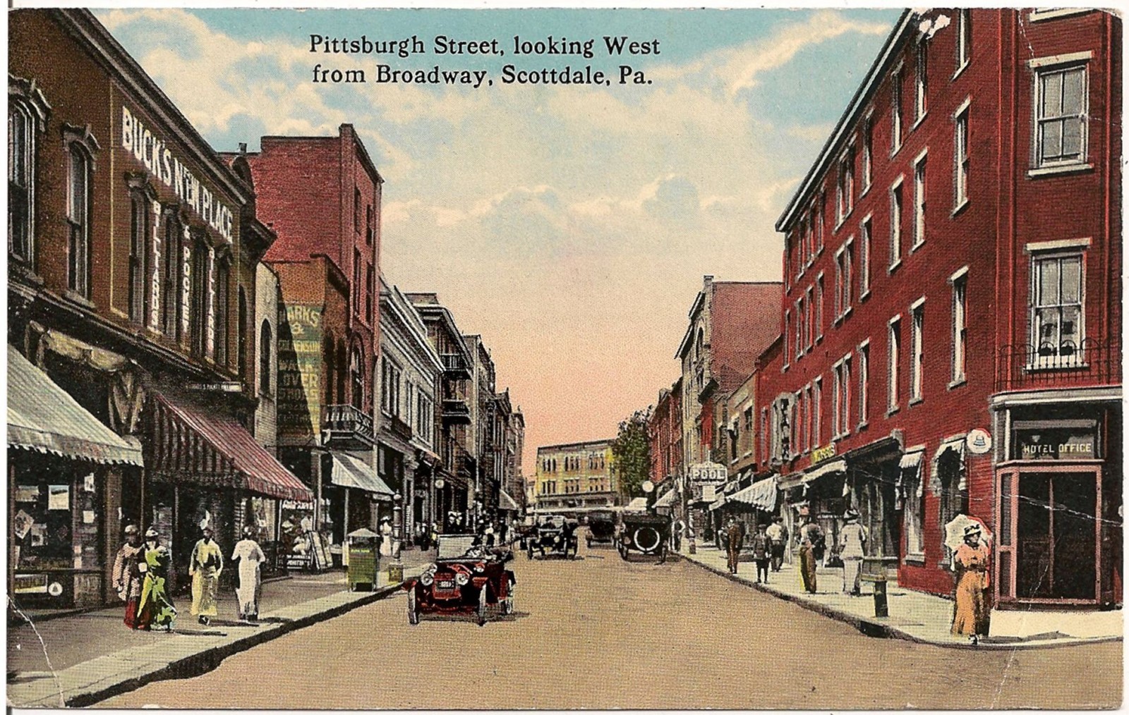 Pittsburgh Street Looking West From Broadway in Scottdale PA Postcard eBay