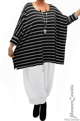 PoCo LAGENLOOK Tunika Long-Shirt Oversize 44 46 48 50 52 54 56 58 L-XL-XXL-XXXL