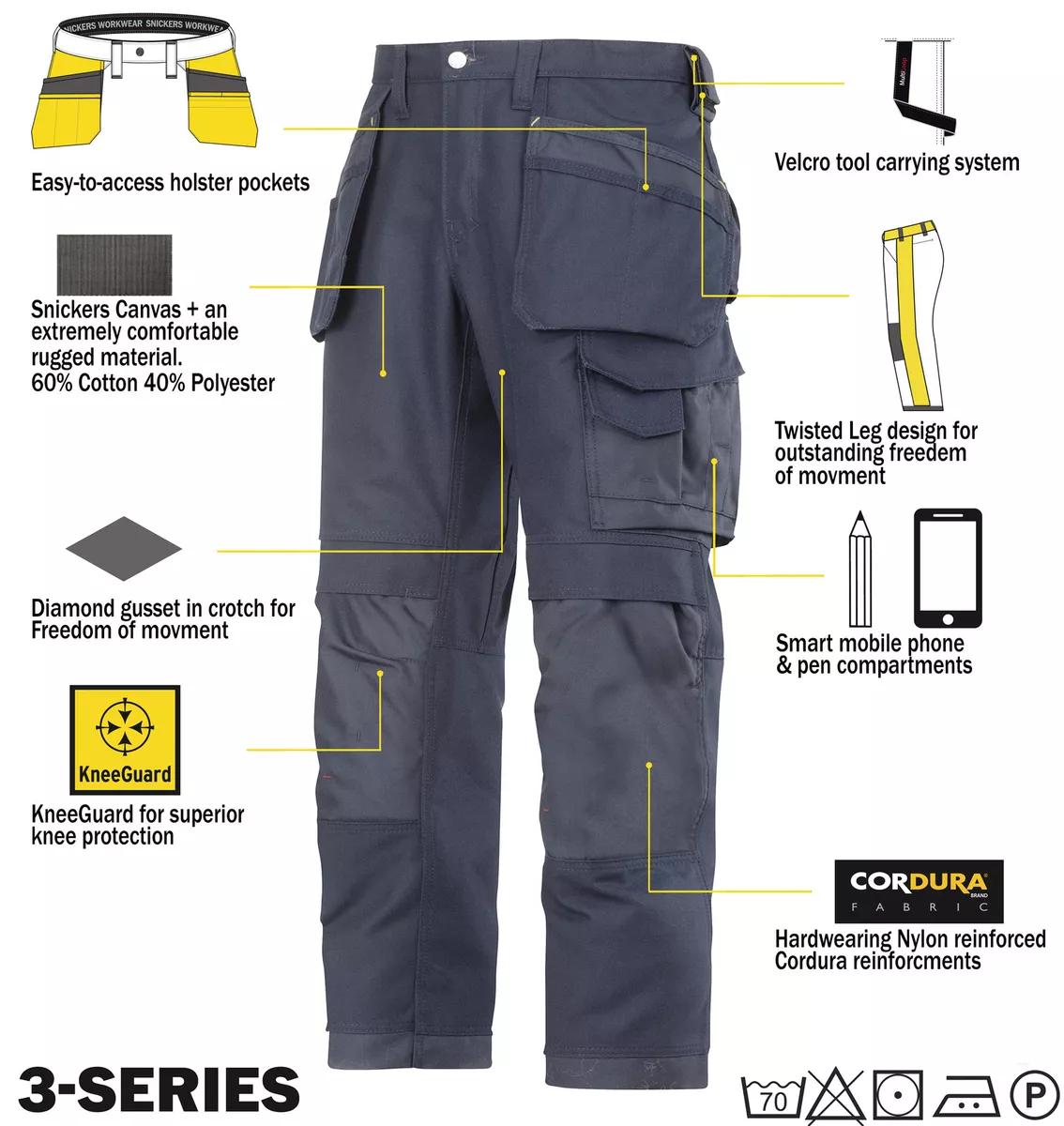 Snickers 3214 Canvas Trousers Holster Pockets DEL Workwear #10 Snickers 3214 Canvas Trousers Holster Pockets DEL Workwear