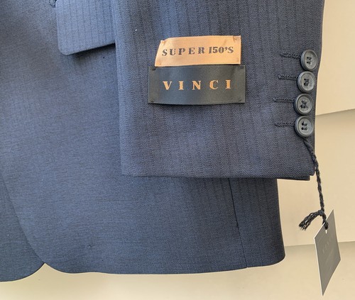 Vinci Couture NEW Navy Blue Suit Jacket Blazer Size 42 Regular New with Tags - Picture 3 of 13