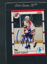 1990/91 Score #378 Tommy Albelin Devils Signed Auto *B1524