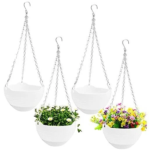 Cestas de plantas de Metal Blanco, macetas, cestas de pared de Ventana