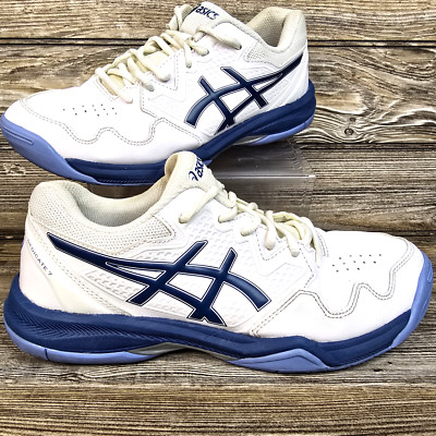 Asics Gel-Dedicate 7 Tennis Shoes White/Blue Sneakers(No Insoles) Mens Size 7.5