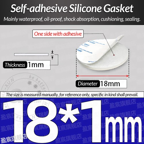Solid Round Self Adhesive Silicone Pad Disc Sheet Gaskets Ø 5-150mm Thick 1-10mm - Picture 15 of 251