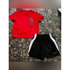 Nike Kids Red and Black Athletic Matching Set
