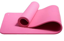 Amazon Basics Pink Extra Thick Exercise Yoga Mat with Carrying Strap 74"L X 24"W