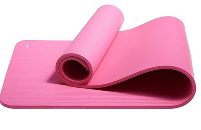 Amazon Basics Pink Extra Thick Exercise Yoga Mat with Carrying Strap 74''L X 24''W