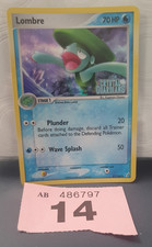 FREEPOST UK 2006 Pokémon Crystal Guardians HOLO STAMPED #37 Lombre