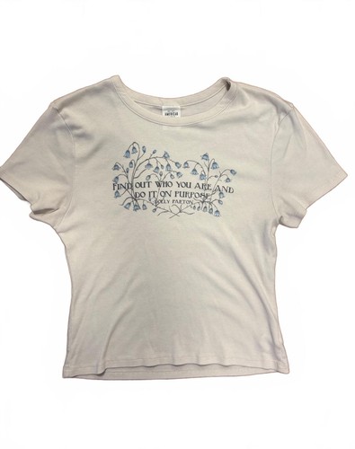 American Eagle AE Band Tee Large Cream Cotton Polyester Graphic T-Shirt