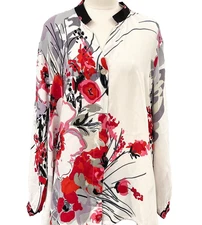 Citron Santa Monica Art To Wear Button Up Blouse Top Shirt Size 3X