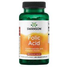 Swanson Folic Acid 800 mcg 250 Vegan Caps Supplement Support Natural Formula