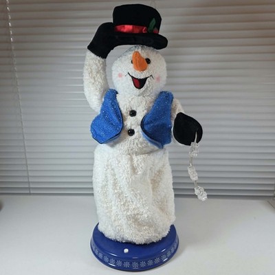GEMMY SPINNING SNOWFLAKE SNOWMAN SINGING DANCING SNOW MIZER 2002