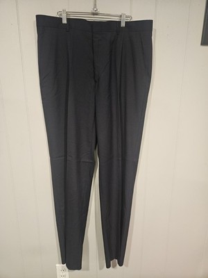 Vittorio Forti Men's Dress Pants Slacks Blue Wool Flat Front 38W Unhemmed NWT 