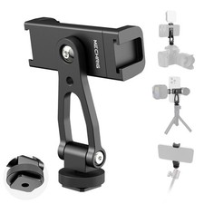 Metal Tripod Mount with Cold Shoes  1/4" Thread, 180  Tilt  360  Rotation T...