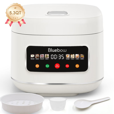 Digital Rice Cooker, 5.3QT Rice Maker, 8-In-1 Smart Multi-Cooker, 24-Hour Timer 