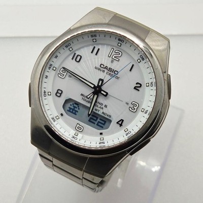 CASIO WVQ-M410 Wave Ceptor Solar Radio Watch Men White Dial