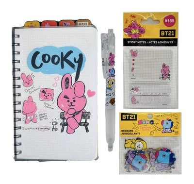 BT21 Doodling! Cooky Tab Journal, Gel Pen, Sticky Notes & Die-Cut Stickers