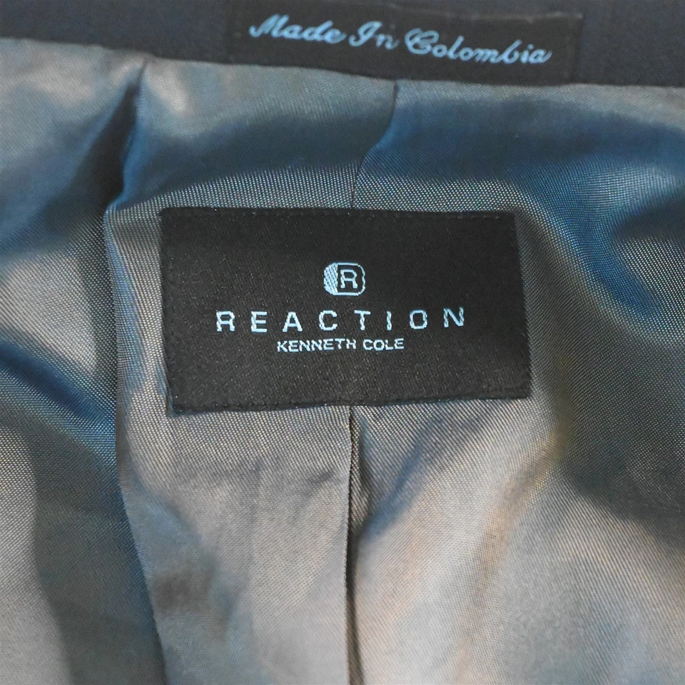 Kenneth Cole 42L 33x32 Azul Lana Espiga Hombres Chaqueta Pantalones Traje Foto 4 de 4