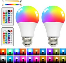 2Pack E27 Changing Light Bulb 5W G45 Dimmable LED Colour Changing Smart Light