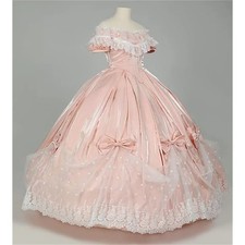 French Pink Prom Dress Civil War Southern Belle Victorian Evening Dress Medieval