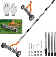 Rolling Aerator Scarifier Head Manual Lawn Grass Soil Aeration and Scarification