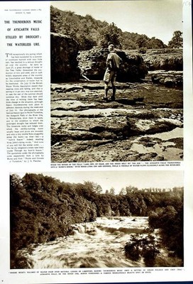 Original alter Vintage Druck 1949 Aysgarth Falls River Ure Yorkshire England 20.