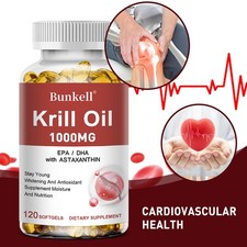 Antarktisches Krillöl 120 Softgel 1000mg Omega-3 EPA DHA Anti-Aging Antioxidans