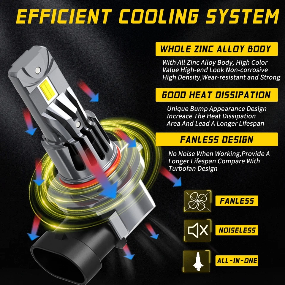 For Cadillac Escalade 2003-2006 9005 + D1S LED Headlight Bulbs Replace HID 4x - Image 3 of 4