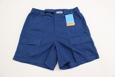 Columbia PFG men size M blue flex waist 100 cotton khaki fishing shorts