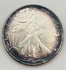 1993 American Silver Eagle ASE $1 PCI Rainbow Neon Target Toned GEM BU Coin
