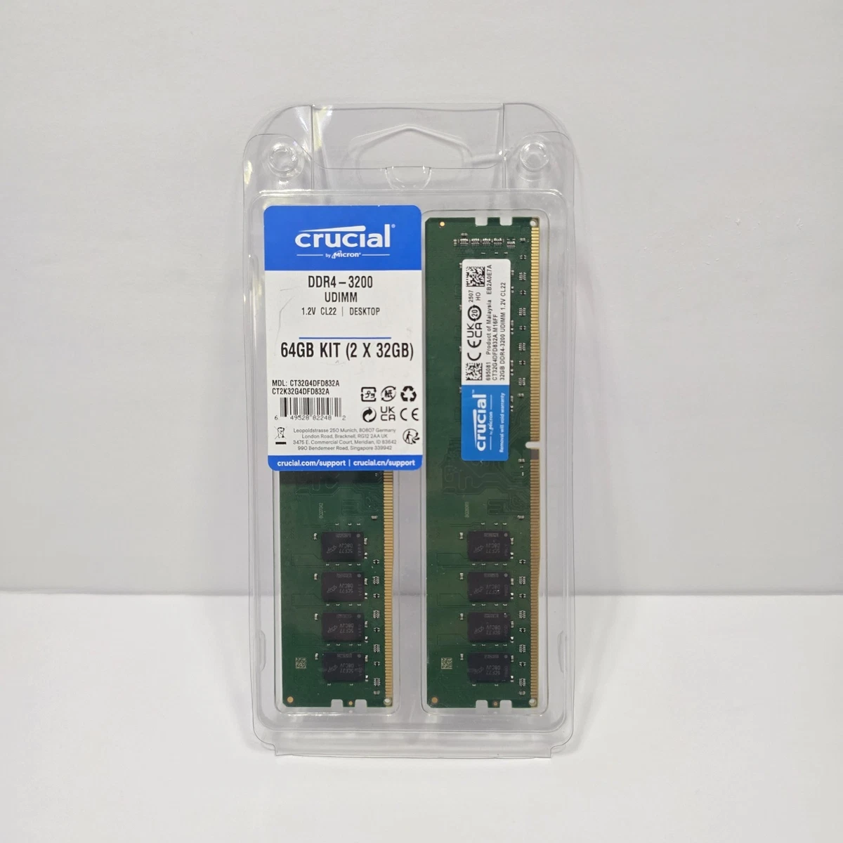 PC4-25600 (DDR4-3200) Bus Speed Computer RAM 32 GB Capacity per