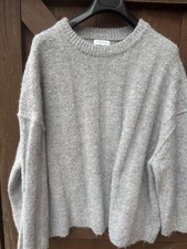 Topshop Women's Light Grey Relaxed Jumper , Size XL