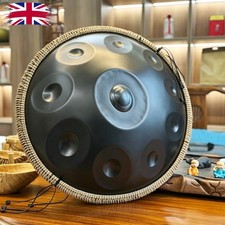 Handpan Drum D Kurd BLACK 10n 440Hz 22' Stainless Steel W/Accessory Kit Handmade