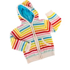 Beluga New York Kids Rainbow Striped Zip Up Hoodie Jacket 24 Months 100 Cotton