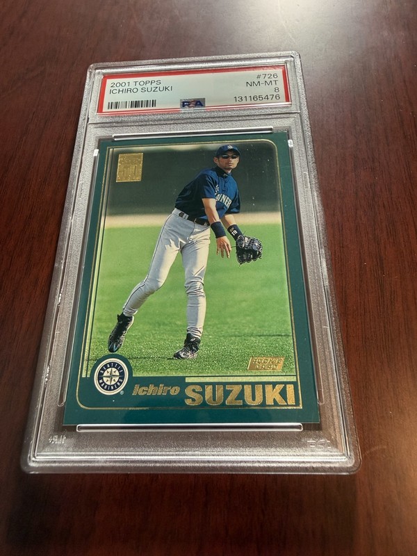 2001 Topps #726 Ichiro Suzuki Rookie Card HOF. PSA 8 NM/MT