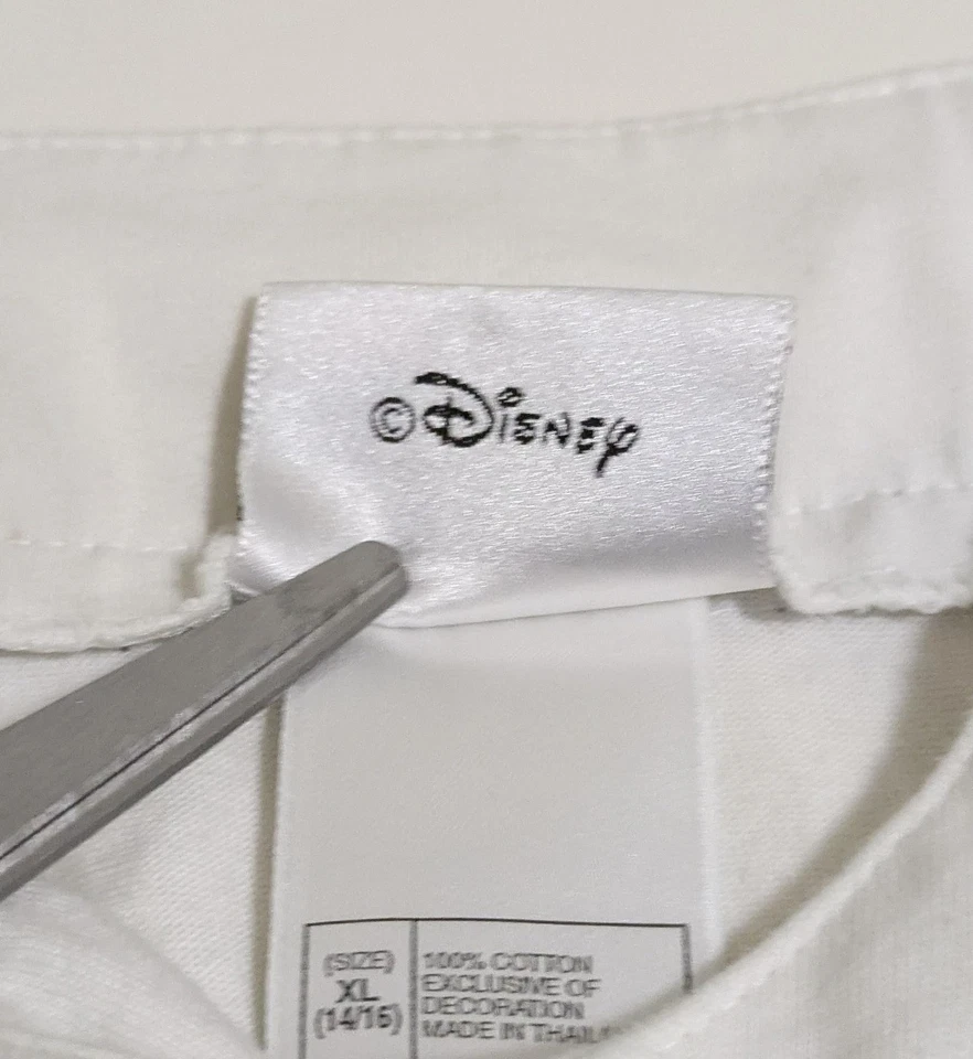 Camiseta de béisbol Disney Mickey Mouse juvenil XL blanca azul marino parche 1928 niños Foto 4 de 4