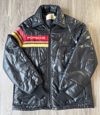 Vintage Porsche  Jacket Puffer Size Large Black Grand Touring GT 1980’s