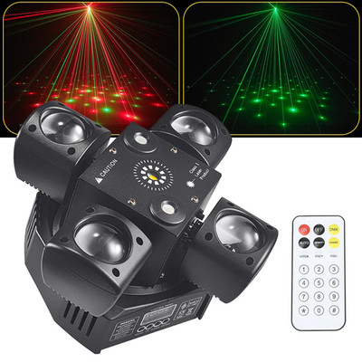 Remote Mini 4 Arm Laser Strobe Dmx Light Led Moving Head Light Cabeza Móvil Luz