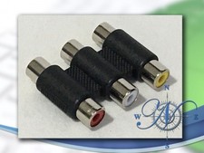 3 RCA Coupler Adapter Three RCA Connector Composite Audio Video Cable Extender