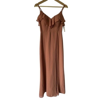 Azazie custom size Natalia Cedar Rose bridesmaid dress formal fitted maxi frills