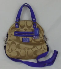 COACH K1260-F21713 BEIGE Lavender SHOLDER BAG C SIGNATURE Purse Crossbody